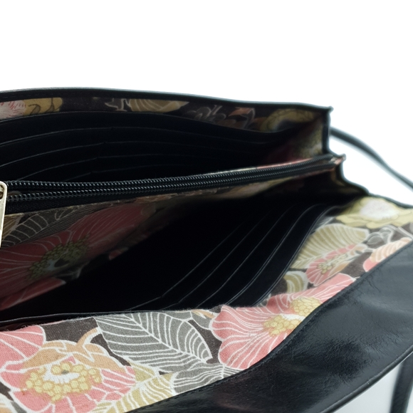 Vintage Wilson Accessories Australia Black Leather Mulit Compartment Crossbody - Picture 8 of 16